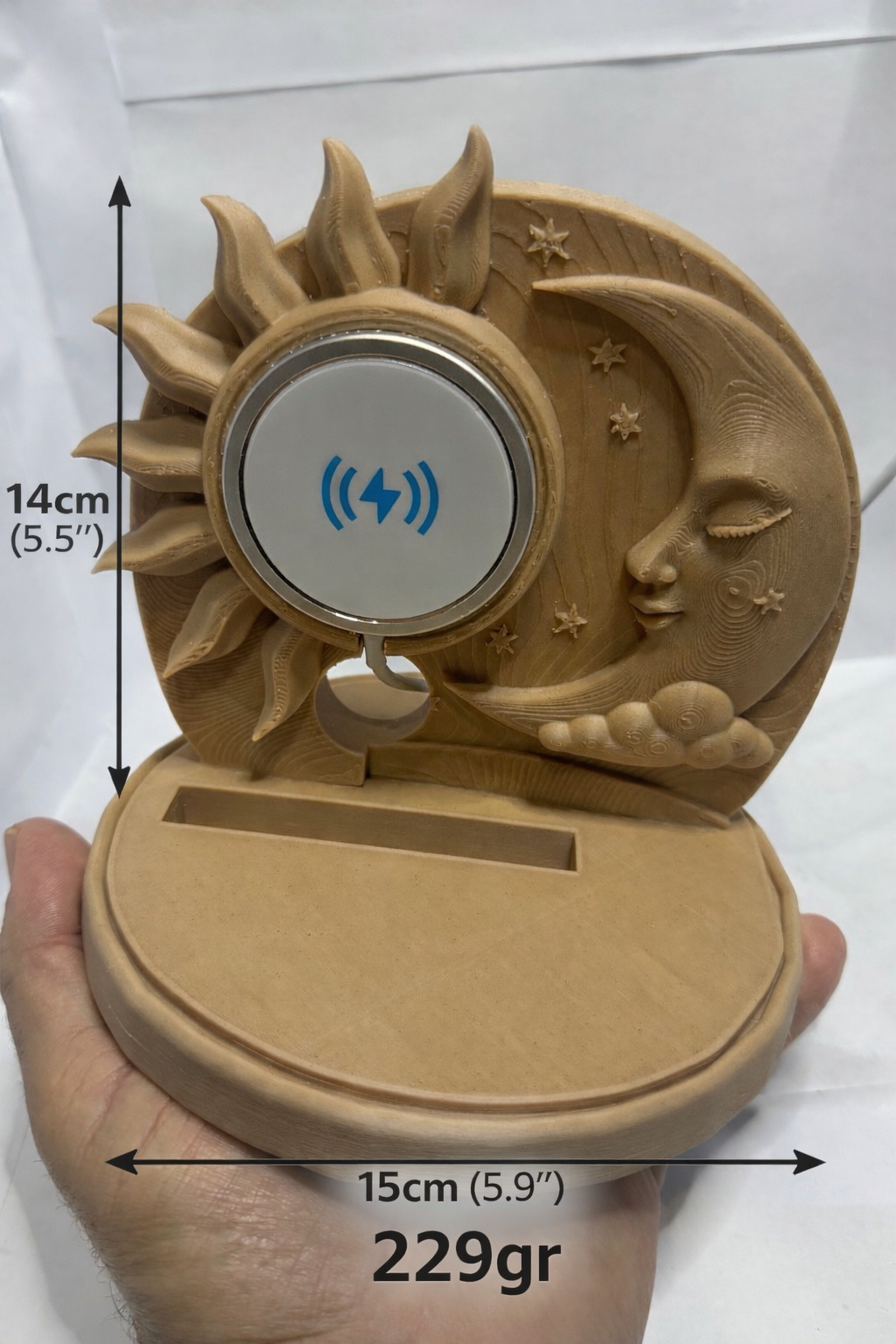Wireless Charger Stand 55mm – Phone Dock Desk Holder Custom Gift PLA 15cm x 15cm