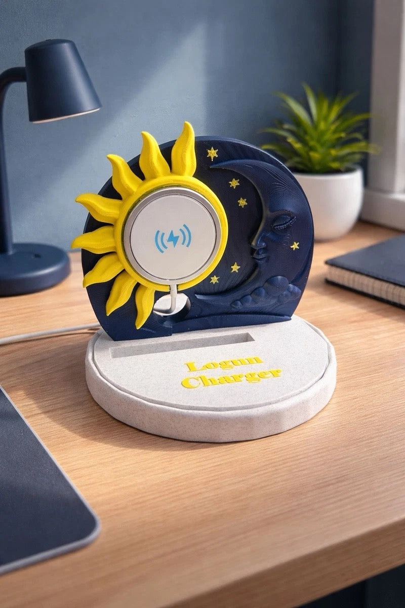 Wireless Charger Stand 55mm – Phone Dock Desk Holder Custom Gift PLA 15cm x 15cm