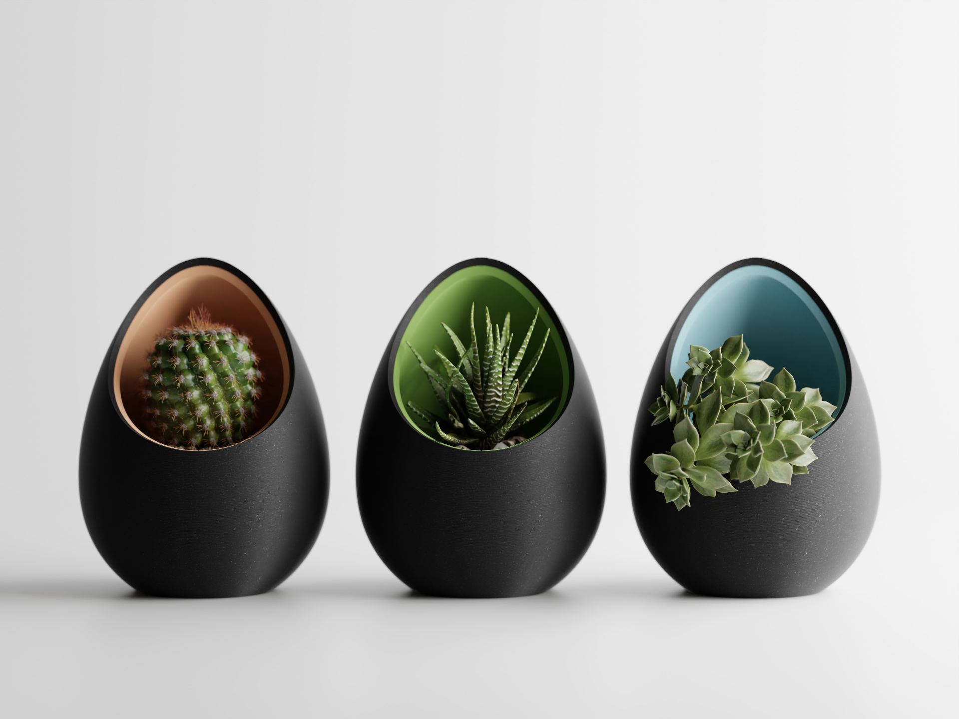 Minimalist Egg Planter Set (3 PCS) | Modern Indoor Decor | Logun Gifts